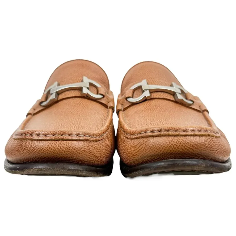 Salvatore Ferragamo Grandioso 2 Gancini Bit Leather Loafers Brown Size 12.5 EEE